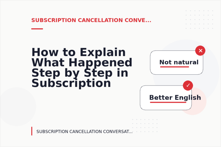 How to Explain What Happened Step by Step in Subscription Cancellation Conversation English How to Explain What Happened Step by Step in Subscription Cancellation Conversation English